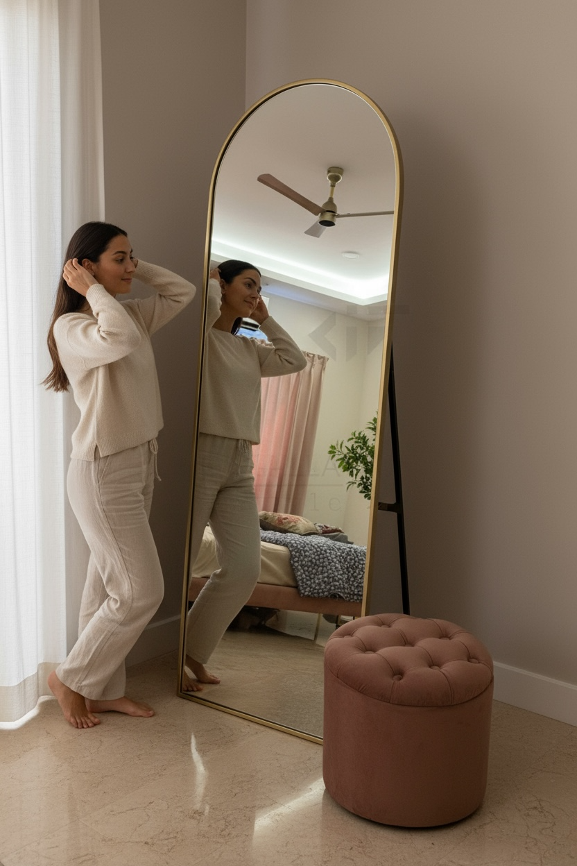Zito Black & Gold Premium Standing Mirror